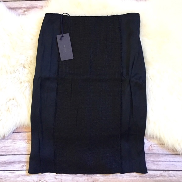 Prada Dresses & Skirts - Prada Burlap Panel Black Pencil Skirt